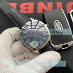 Fashionable Style Clone Cartier MTWTFSS Blue Dial Silver Bezel Men's Watch